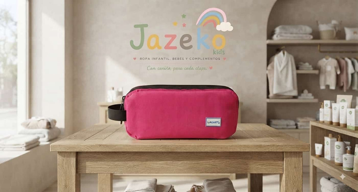 Estuche 3 cremalleras con asa Lagart rosa fucsía