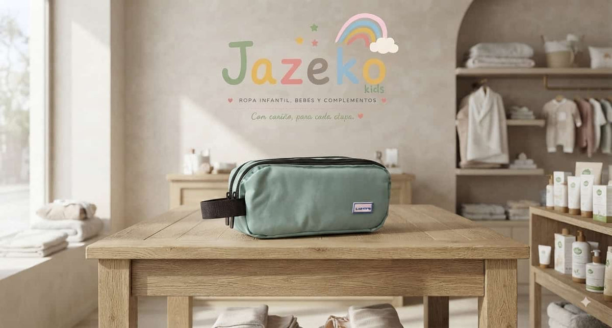 Estuche 3 cremalleras con asa Lagart verde