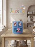 Sandwichera múltiple Huntrix infantil azul celeste 3 compartimentos personajes